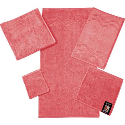 Seiftuch ROSS "Cashmere feeling", rosa (flamingo), B:30cm L:30cm, Frottier, Handtücher (Packung), mit Wellen-Bordüre Image