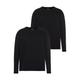 Langarmshirt FRUIT OF THE LOOM, Herren, Gr. L (52), schwarz, Single Jersey, Obermaterial: 100% Baumwolle, Basic, normal, Rundhals, Langarm, Shirts, aus reiner Baumwolle