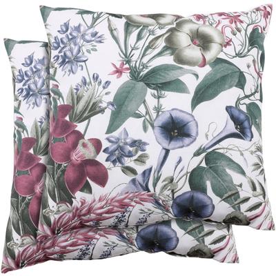 Dekokissen GO-DE "Klara", beige (natur, grün), B:48cm L:48cm, Bezug: 75% Baumwolle, 25% Polyester, Dekokissen_Sitzkissen_Kissenhüllen, Maße ca.: 48 cm x 48 cm Image