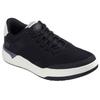 Sneaker SKECHERS "CORLISS-DORSET", Herren, Gr. 45, schwarz-weiß (schwarz, weiß), Textil, Lederimitat, casual, Schuhe, Retro Sneaker, Komfortschuh mit hochwertigem Dämpfungstechnologien