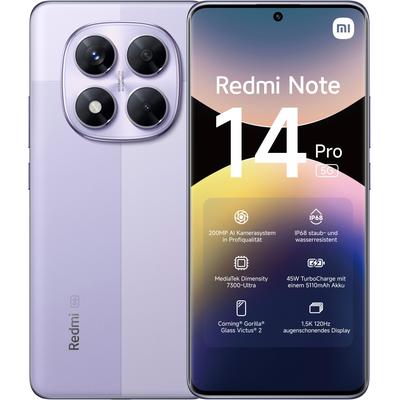 XIAOMI Smartphone "Redmi Note 14 Pro 5G", lila (lavendelviolett), 256 GB, Mobiltelefone, Topseller