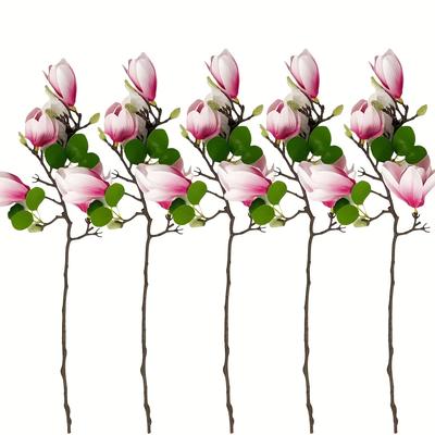 TEMU 5 Magnolia That A Genuine And Vibe, Adorning Vases In Homes, Weddings, And Office Desks. Add And Charm To Your . Image