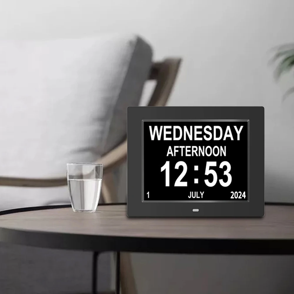 Réveil numérique à calendrier de 7 pouces, avec 4 Options d