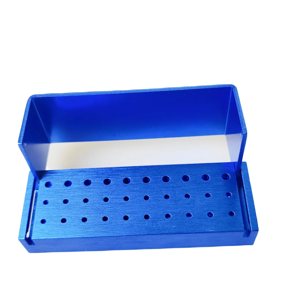 JUMTOP Dental Diamant Bohrer Bohrer Autoklavierbar Aluminium Zahnmedizin Bohrer Halter Desinfektion Box für Hochgeschwindigkeits Bohrer