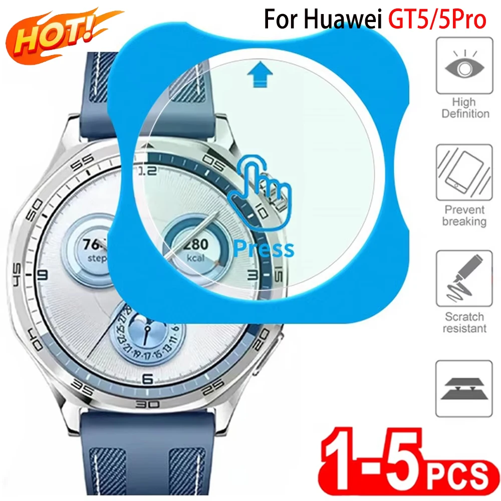 1-5PCS Gehärtetem Glas Für Huawei Uhr GT5 46mm/41mm GT4 GT3 Schnelle installation screen Protector Für Huawei GT5 Pro 46/42mm Image