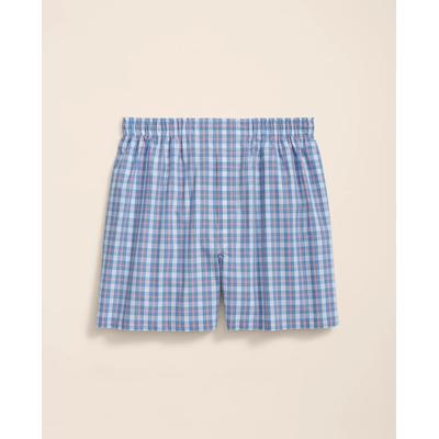 Brooks Brothers Men's Cotton Broadcloth Tartan Boxers | Light Orange | Size Small
