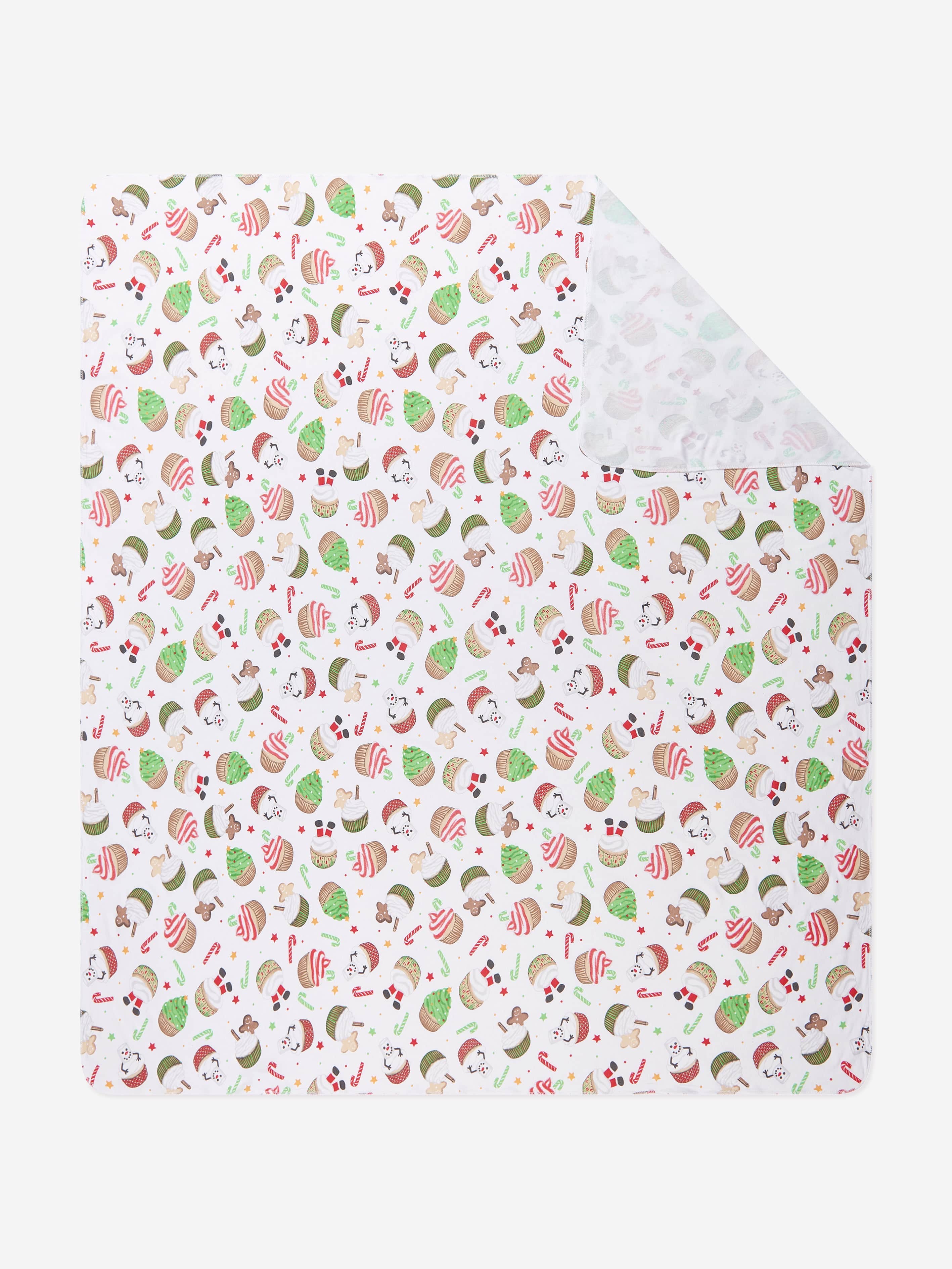 Magnolia Baby Festive Cupcakes Swaddle Blanket in White - Red - One Size | Magnolia Sale | Discount Designer Brands