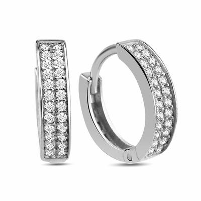 dKeniz - Creolen 925/- Sterling Silber Zirkonia weiß 1 ct Weiss Damen