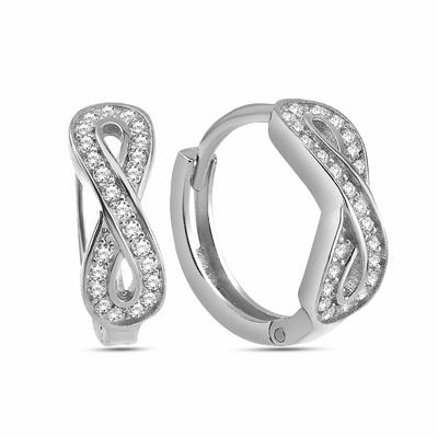 dKeniz - Creolen 925/- Sterling Silber Zirkonia weiß 1 ct Weiss Damen