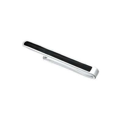 KUZZOI Krawattennadel | Emaille (Schwarz) 925er Sterling Silber silberfarben Herren Image