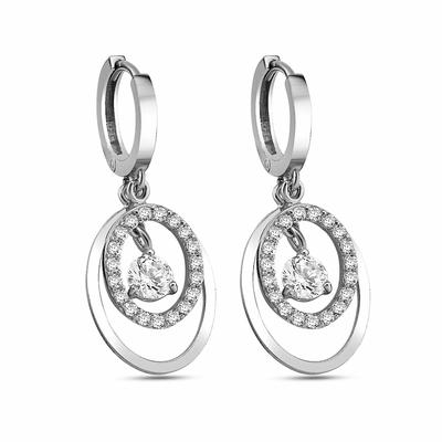 dKeniz Ohrhänger 925/- Sterling Silber Zirkonia weiß Weiss Damen Image