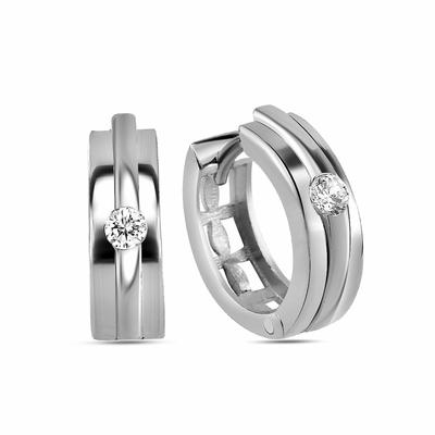 dKeniz - Creolen 925/- Sterling Silber Zirkonia weiß 1 ct Weiss Damen