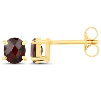 Vira Jewels Ohrstecker 925/- Sterling Silber Granat rot 1,4ct. gelb vergoldet Damen Image