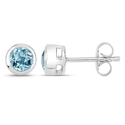 Vira Jewels - Ohrstecker 925/- Sterling Silber Blautopas beh. blau 1,2ct. Ohrringe 1 ct Damen