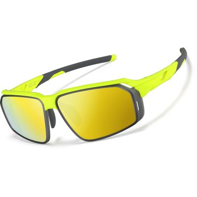 Zenni Sunglasses Yellow With Gold Mirror Plastic Full Rim Frame