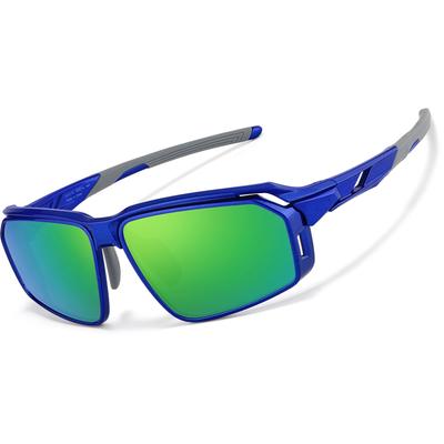 Zenni Sunglasses Blue With Green Mirror Plastic Full Rim Frame