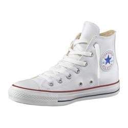 Sneaker CONVERSE "Chuck Taylor All Star Basic Leather Hi", Gr. 45, weiß, Leder, sportlich, Schuhe Skaterschuh Canvassneaker Sneaker high Sneakerboots