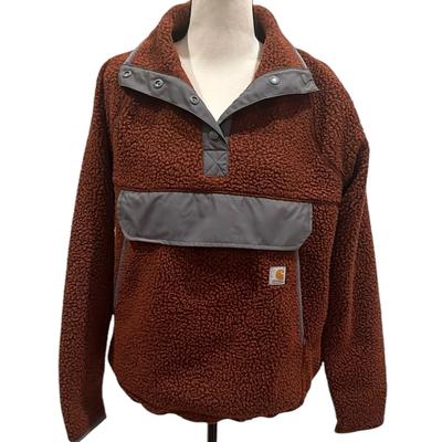 Carhartt Tops | Carhartt Relaxed Fit Fleece Pullover New With Tickets Burt Sienna Nwt Hiking | Color: Brown | Size: S