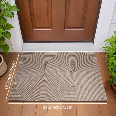 TEMU Dajiang Simple Geometric Stripe Mat - Non-slip, Durable Polyester Doormat For Home Entrance, Gift, Hand Wash Only, Image