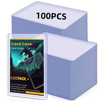 TEMU 100pcs Premium Pvc Card Sleeves - Trading Card Protectors, Waterproof & Anti-bend, Ideal For Tcg And Collectors, Age 14+