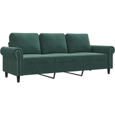 Vidaxl - 3-Sitzer-Sofa Dunkelgrün 180 cm Samt Image