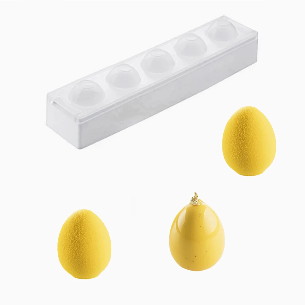 Ostern-Schokoladenform, 5 oder 8 Zellen, 3D-Osterei, Silikon-Kuchenform, handgezeichnetes Osterei, Küche, Dessert, Backwerkzeuge Image