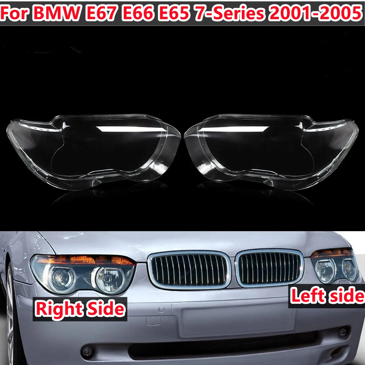 Links/Rechts Auto Scheinwerfer Objektiv Abdeckung Für BMW E65 E66 E67 7-Serie 730 735 760 2001-2005 scheinwerfer Shell Transparent Lampenschirm