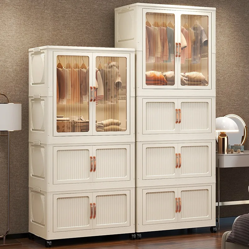 Einfaches Haushaltsschlafzimmer für Babys. Aufbewahrungsbox für Babys. Baby-Garderobe. Aufbewahrungsschrank für Kinder. Zusammenklappbarer Spind mit kostenloser Installation