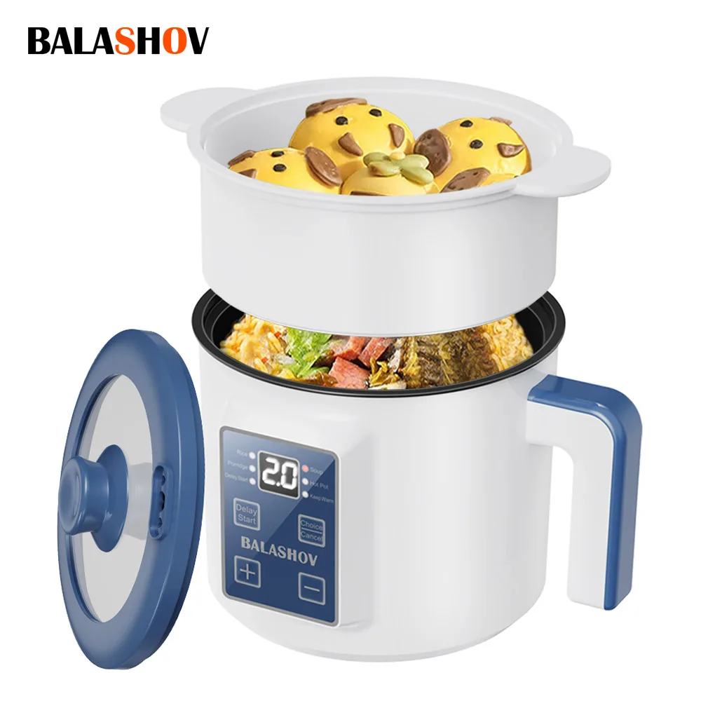 220V Elektrischer Reiskocher Doppelschicht Multikocher Antihaft-Smart Single MultiCooker Gedämpfter Reistopf für Zuhause EU-Stecker Image