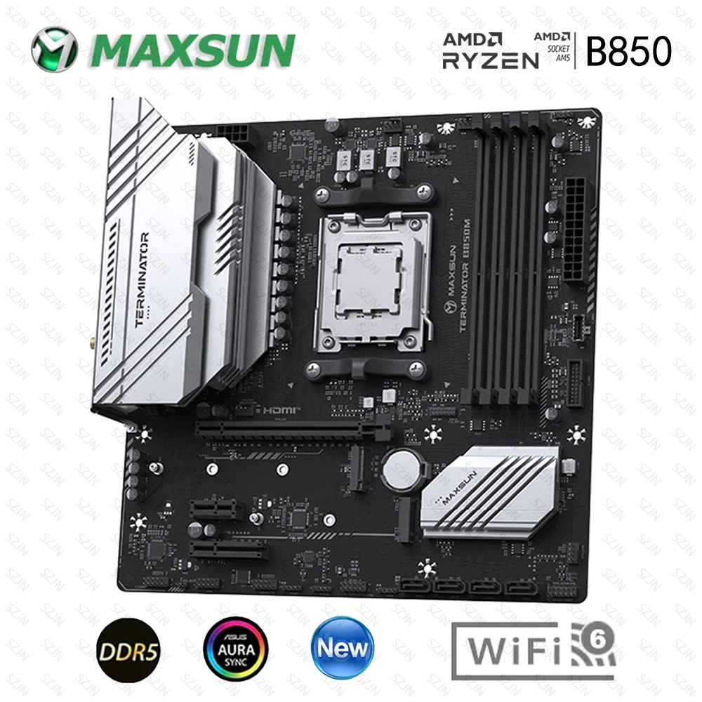 MAXSUN B850M Motherboard AMD B850 Chipsatz AM5 Unterstützung Ryzen 7000-9000 DDR5 8000+(OC)MHz 2,5G Netzwerk mit Onboard WIFI 6 Image