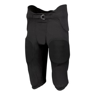 Russell Athletic F25PFW Youth Integrated 7-Piece Pad Football Pant in Black size Large | Polyester