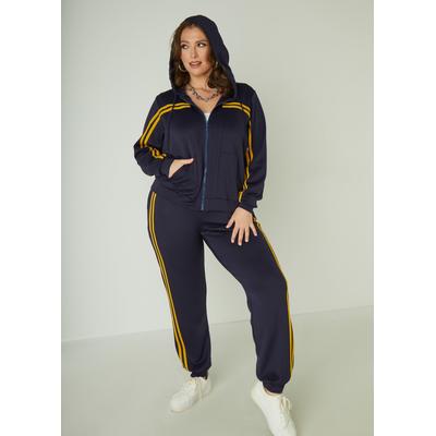 Plus Size High Rise Striped Joggers