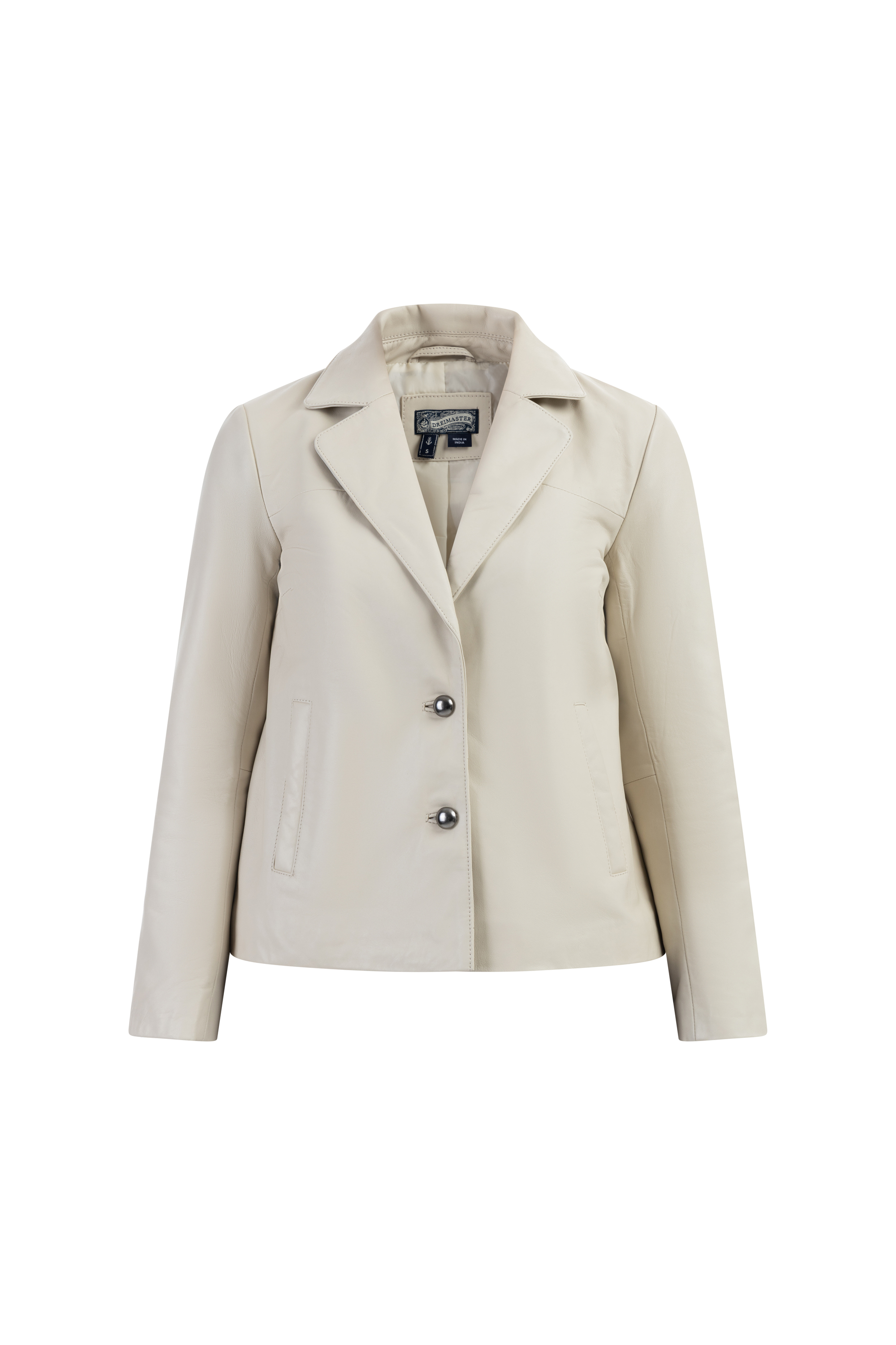 Dreimaster Lederblazer Damen Wollweiss Image