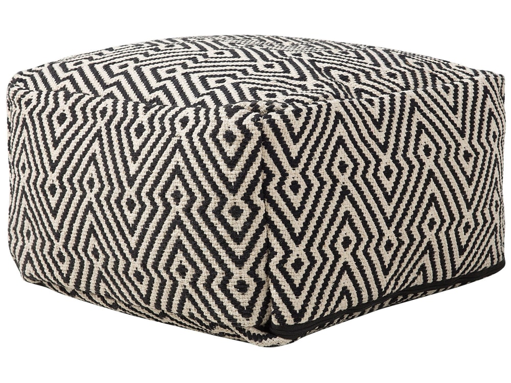 Pouf en tissu noir 50x30cm