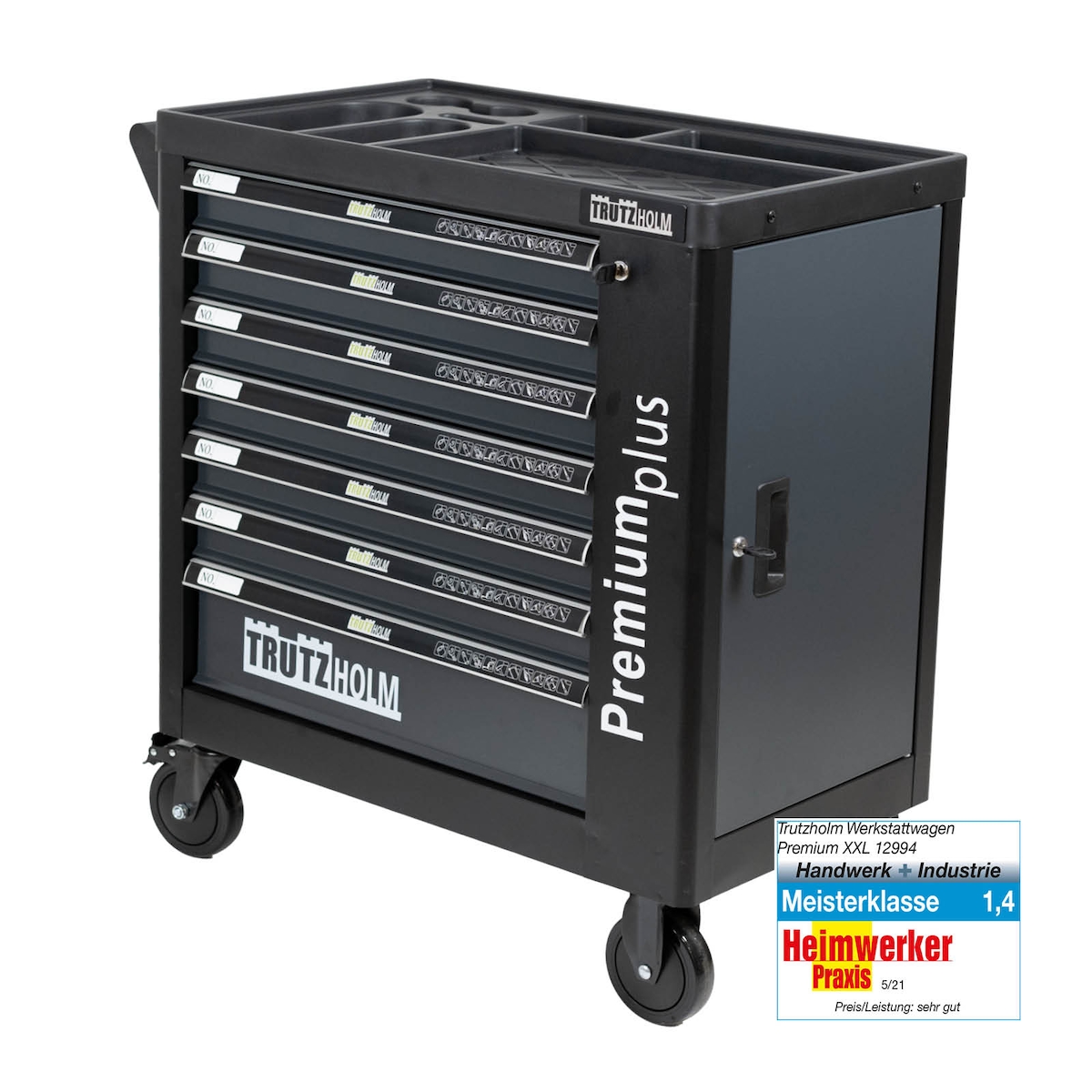Baumarktplus Werkstattwagen Premium plus unbestückt 7 Schubladen Seitentür Softclose Interloc abschließbar Image