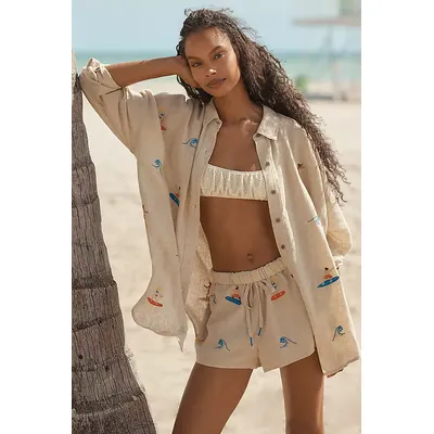 Celandine Relaxed Linen Drawstring Shorts