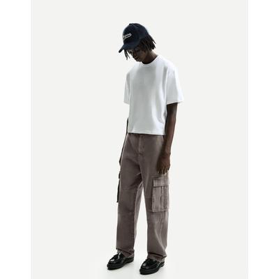 Bershka Relaxed-Fit Cargo Trousers Men 29 Grey