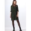 Tunikakleid STREET ONE STUDIO, Damen, Gr. 40, EURO-Größen, grün (oil grün), Stoff, 100% Polyester, bedruckt, casual, normal kniebedeckend, Rundhals, Langarm Bündchen, Kleider, knielang