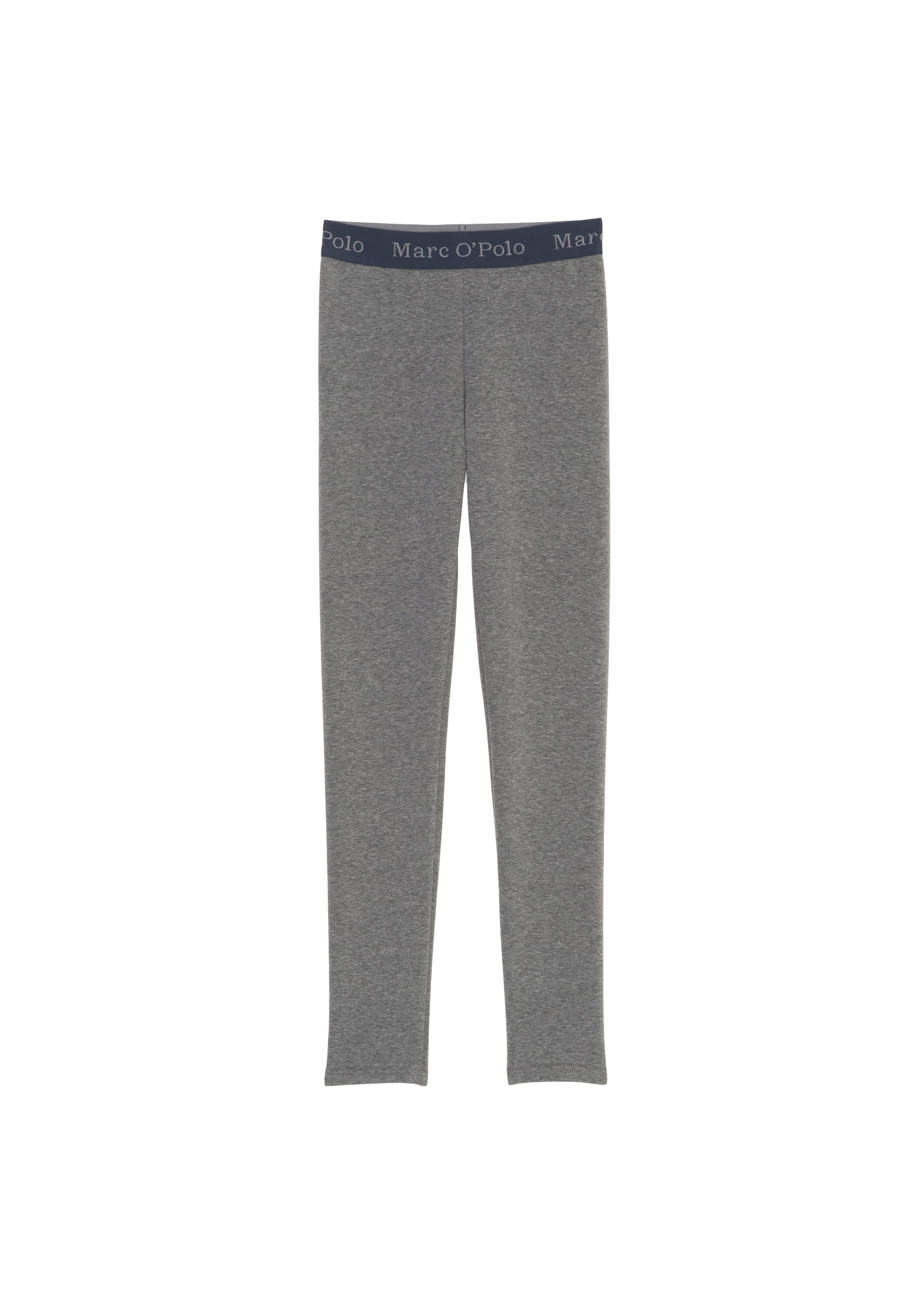 Jerseyhose MARC O'POLO "aus warmem Baumwoll-Mix", Mädchen, Gr. 104/110, Normalgrößen, beige (stone meliert), Obermaterial: 65% Polyester, 30% Baumwolle, 5% Elasthan, unifarben, figurbetont normal, Hosen Jerseyhose