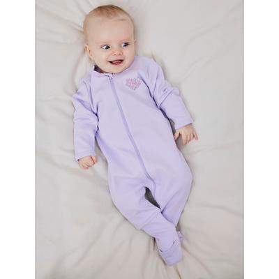 Schlafanzug NAME IT "NBFNIGHTSUIT 2P ZIP FF PETIT FLOWER NOOS", Kinder, Gr. 104, lila (pastel lila), Jersey, Obermaterial: 100% Baumwolle, bedruckt, casual, slim fit, Rundhals, Langarm, Homewear-Sets Image