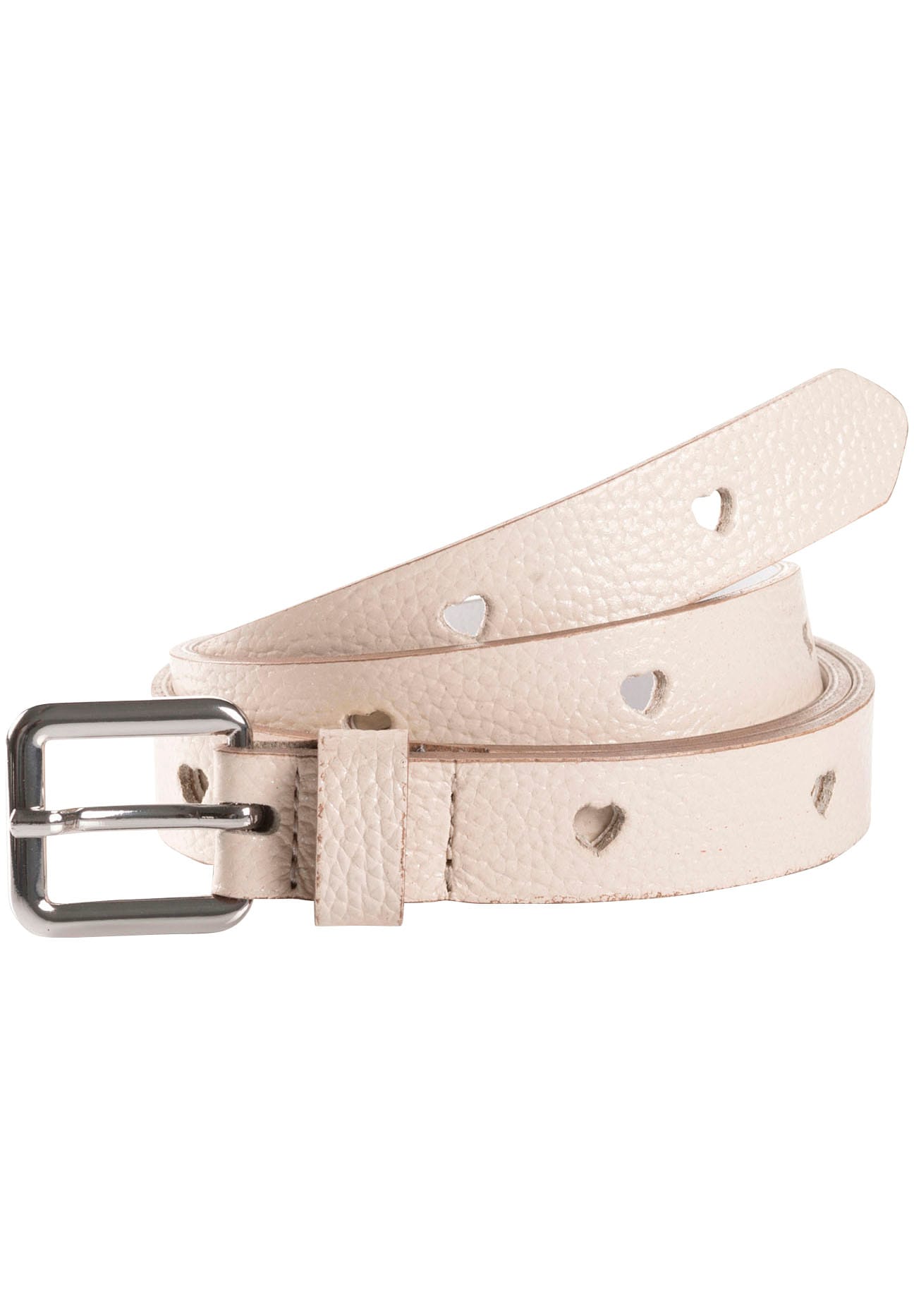 Synthetikgürtel TOM TAILOR "TTPEACH", Damen, Gr. 65, beige (creme), Materialmix, Ausstanzungen, unifarben, Gürtel, 2 cm breiter Kinder Gürtel, Mädchen Image