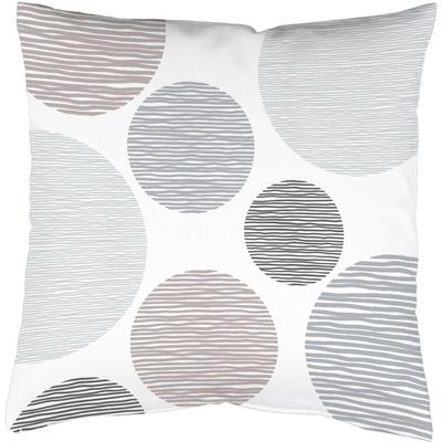 Dekokissen VISION S "BORDEN" Gr. 2, grau (grau, bedruckt), B:50cm L:50cm, Polyester, Dekokissen_Sitzkissen_Kissenhüllen, Kissenhülle ohne Füllung. 1 Stück Image