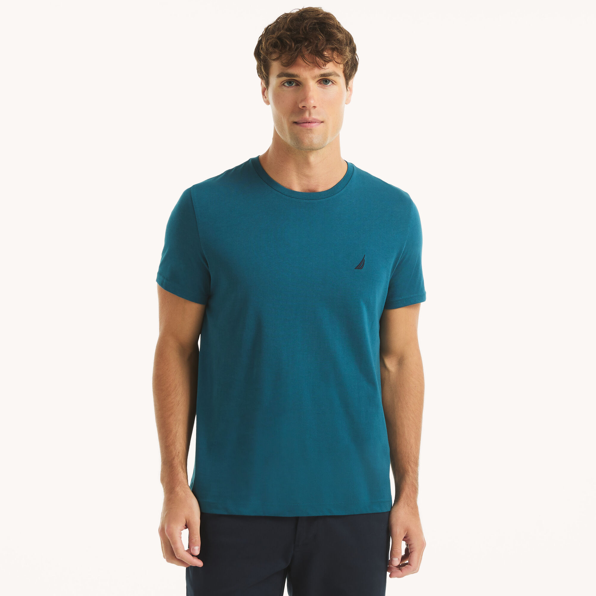 Nautica Men's Crewneck Deck T-Shirt 454 (Distressed Blue Wash), 3XL