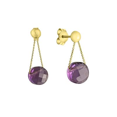 Celesta Gold - Ohrring 375/- Gold Amethyst lila Ohrringe 1 ct Weiss Damen