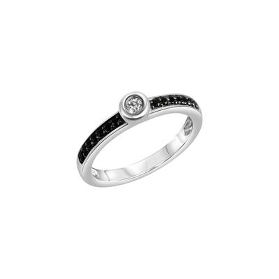 Celesta - Ring 925/- Sterling Silber Zirkonia schwarz Ringe 1 ct Weiss Damen Image