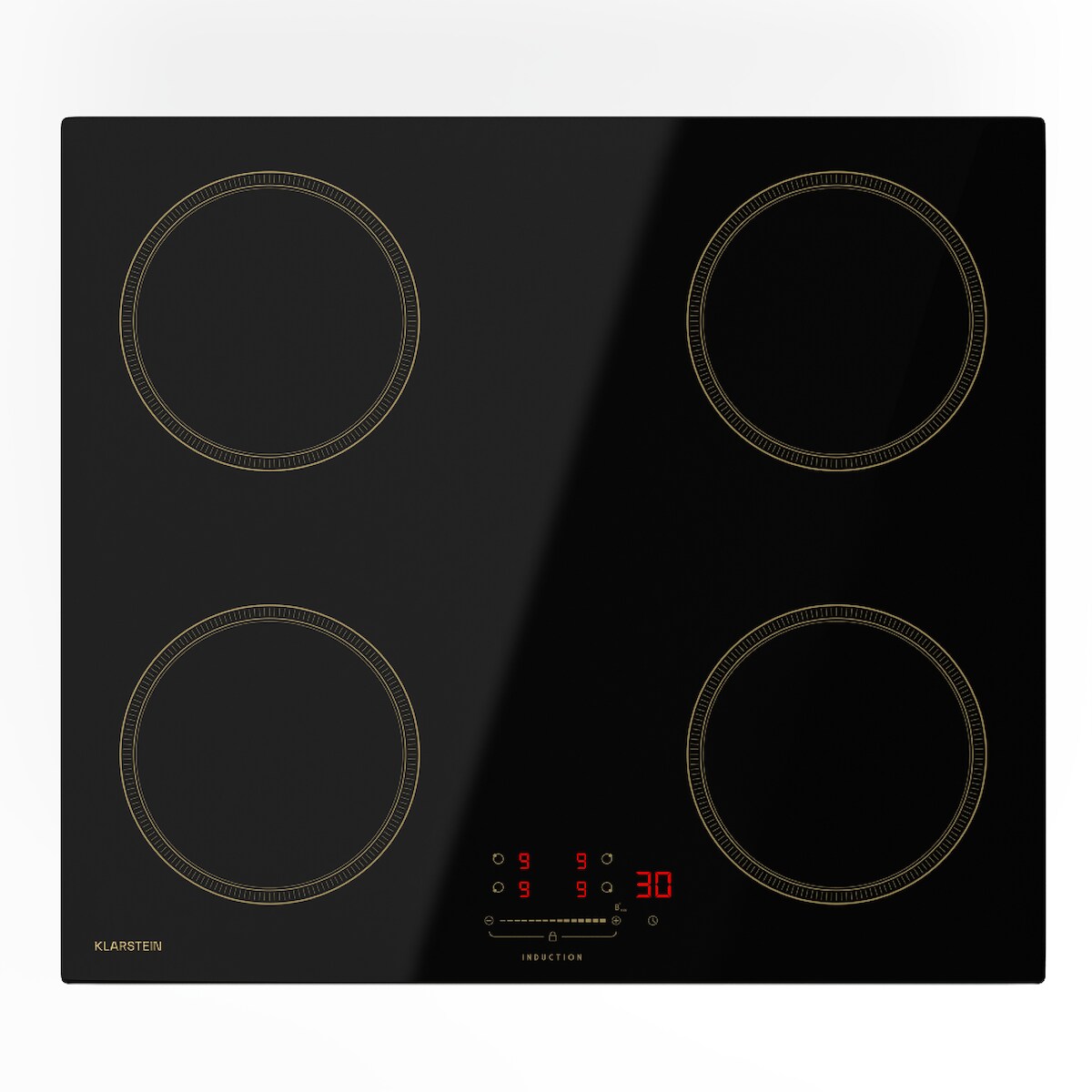 Klarstein Victoria Induktionskochfeld | 60 cm | 4 Kochfelder | Schieberegler | Boost-Funktion Schwarz Image
