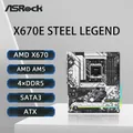 Scheda madre ASRock X670E STEEL LEGEND AMD X670 Supporto 7900 7800X3D 7700 7600X 7500F CPU DDR5 7200 MHz M.2 ATX AM5 Scheda madre