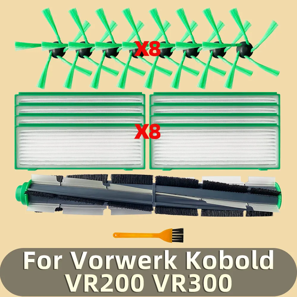 Kompatibel Für Vorwerk Kobold VR200 VR300 Staubsauger Ersatzkit Hauptwalze, Rotationsbürste, HEPA-Filter, Paket Image