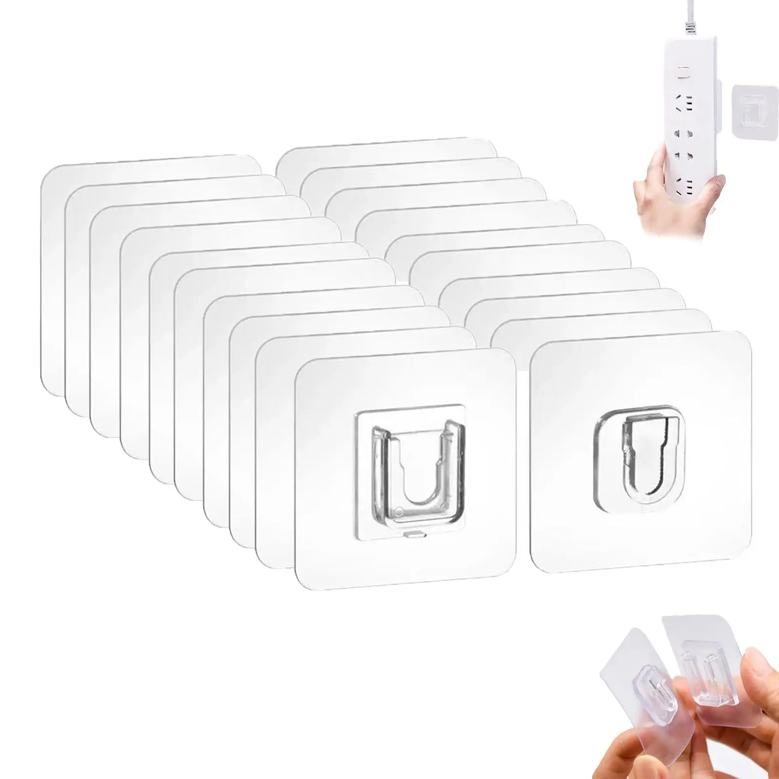 Transparente Mehrzweckhaken, doppelseitig klebende Wandhaken, wasserdichte Kleidung, Hüte, Handtuchhaken, Küche, Bad, Türhaken