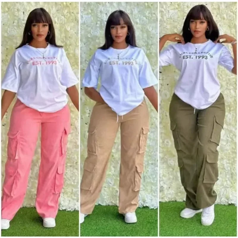 Set da donna 2 pezzi Dashiki Africano Nuovo arrivo Estate Autunno Set coordinati Set da due pezzi Top Pantaloni Abiti Abiti Abbigliamento